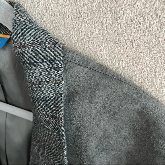 Vintage Pendleton Suede & Tweed Sport Coat/Suit Jacket/Blazer-Gray Wool-Men’s 44 - Picture 6 of 12